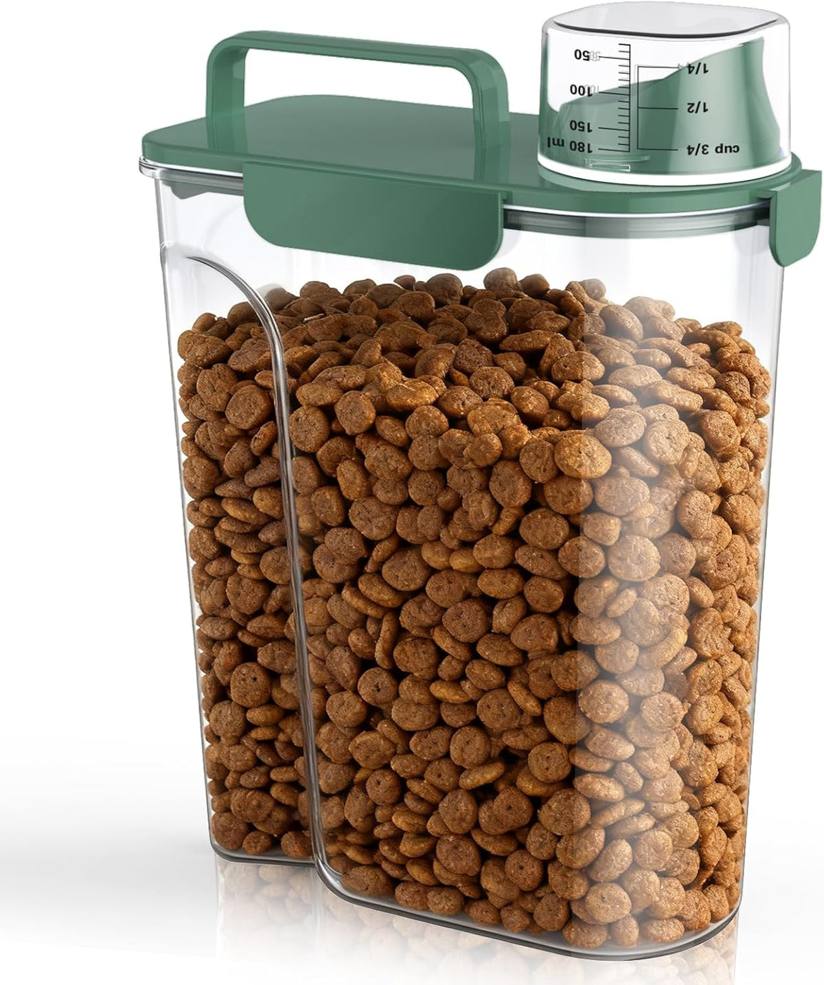 Uppetly Dog Cat Food Storage Container, 5-7Lbs Pet Food Containers, Airtight Cat Food Container with Portable Handle & Measuring Cup, Small Animal Dry Food Dispenser for Dogs, Cats and Birds