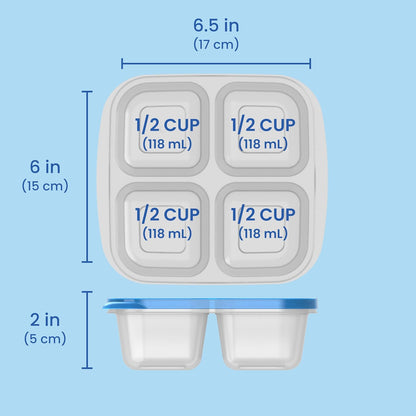 Bentgo Easyboxes 4-Compartment Snack Containers - 8-Piece Set with 4 Trays & 4 Custom-Fit Lids to Seal in Freshness - Reusable Food Storage & Meal Prep Bento BPA-Free Containers (Brights 4-Pack)