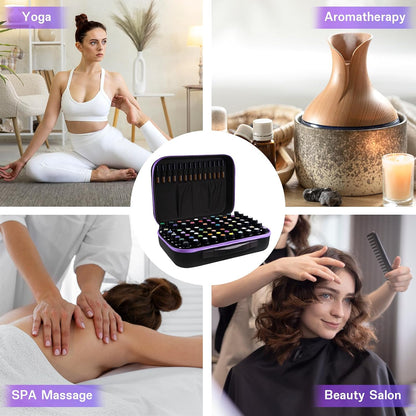 Essential Oil Storage Holder Organizer Carrying Case - 30 Bottles | Hard Shell Essential Oils Box Holds 5ml 10ml 15ml Bottle Travel Bag with Labels & Foam Insert for doTERRA & Young Living