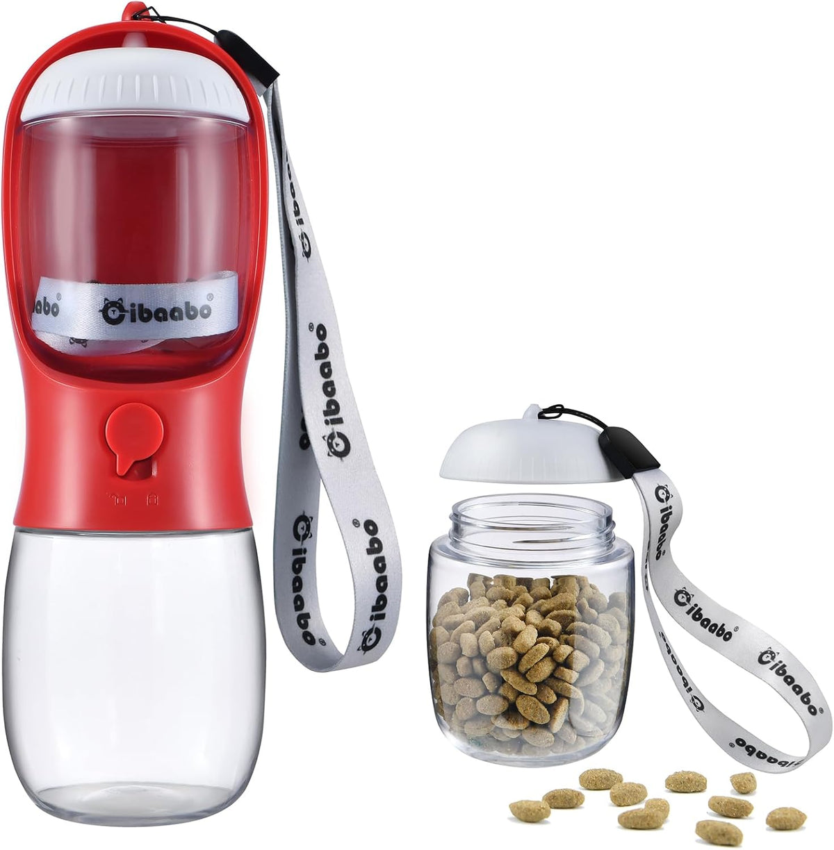Cibaabo Dog Water Bottle with Food Container, Travel Puppy Water Bowl, Portable Pet Dispenser, Girl Dog Mom Gifts Accessories Stuff Essentials Necessities for Yorkie Chihuahua Cat Walking and Hiking
