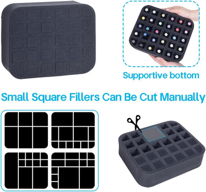 2 Pack Nail Polish Organizer Holder Foam Pad with Slots for Storage 60 Bottles (15ml/0.5fl.oz) Nail Polish or Essential Oil Tray for Drawers Black