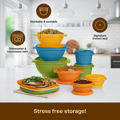 Tupperware Heritage Collection, New Food Storage Container Set in Vintage Pink, Dishwasher Safe and BPA Free (18 containers, 18 lids)