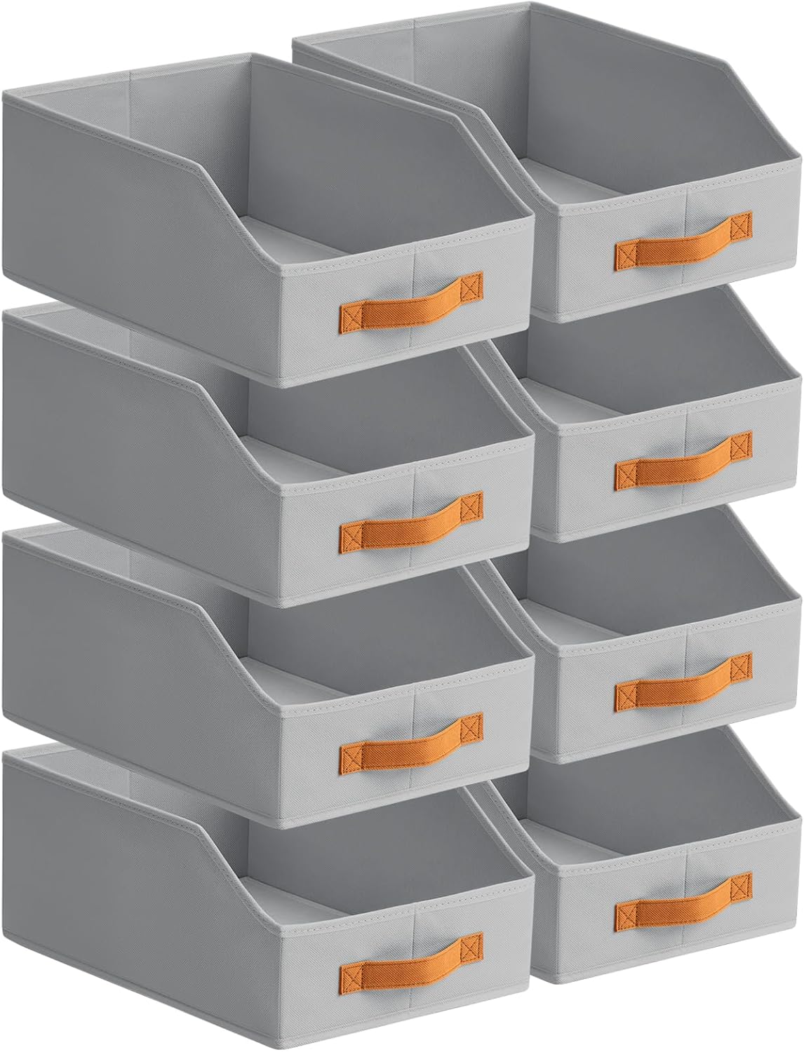 Homsorout Fabric Storage Bins for Organizing - Large Trapezoid Collapsible Storage Bins with Front Handle, Closet Organizers and Storage for Bedroom, Home Shelves, Small Spaces, Beige