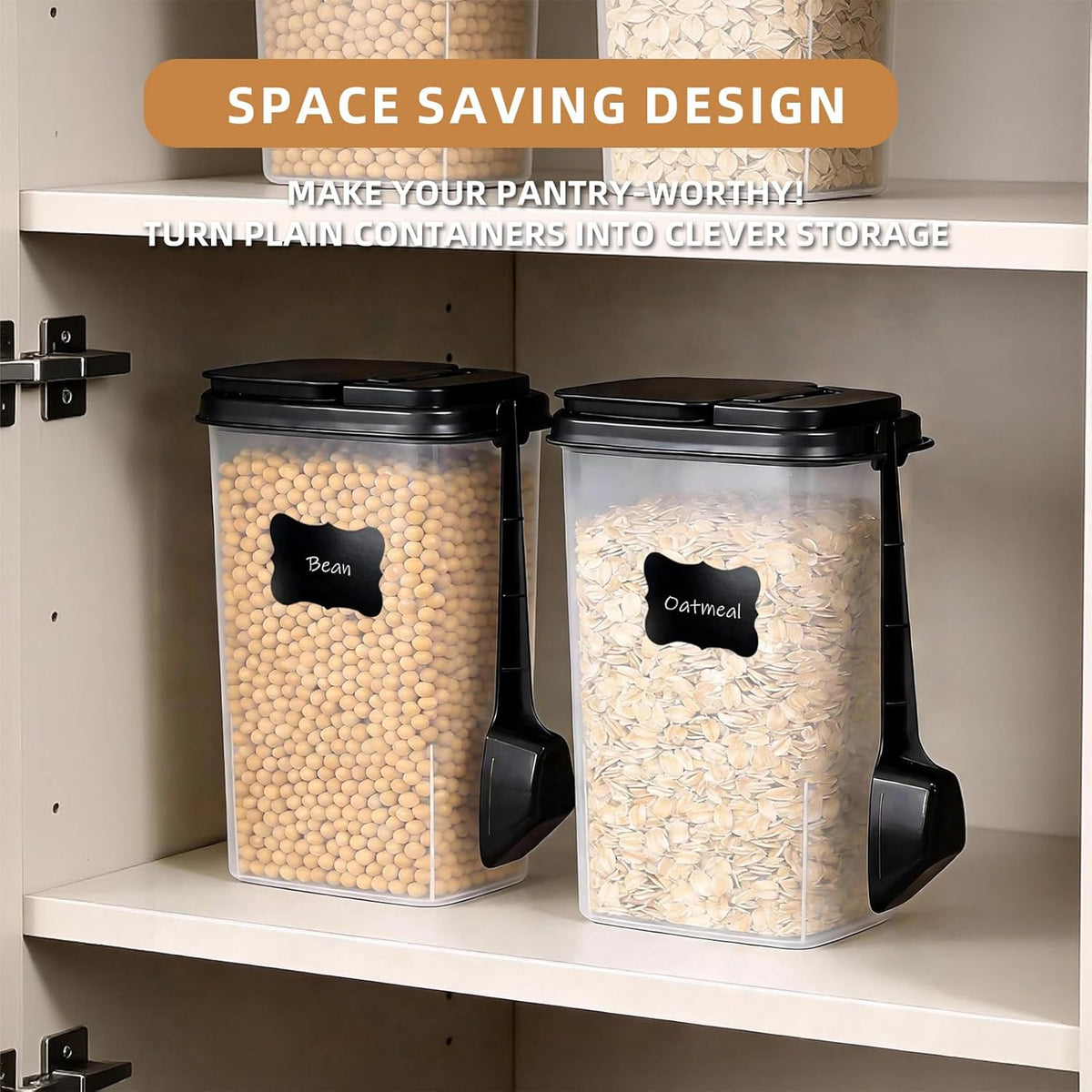 3-Pack Coffee Storage Containers with Scoop – Fit 12 oz Bags, Bag-in Design for Whole Beans & Ground Coffee – Translucent Stackable Canisters for Coffee, Tea, Sugar, Flour, Cereal – 51 oz