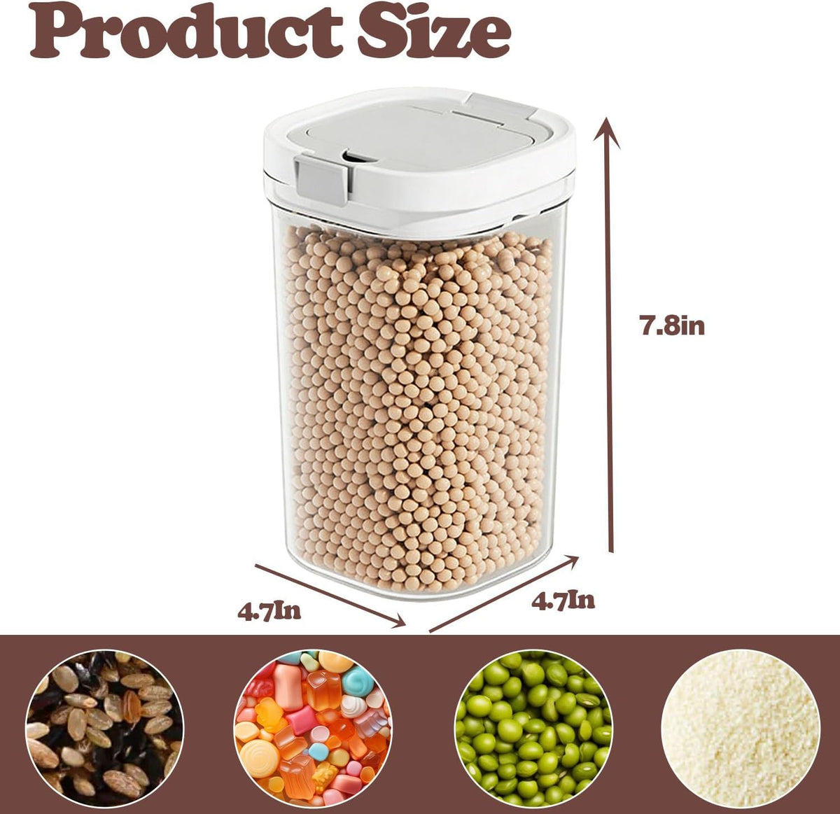 Airtight Food Storage Container with Spoon, 800ML Transparent Milk Powder Container, Moisture Proof Sugar Canister for Protein Powder, Sugar, Flour, Cereal