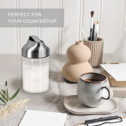 Aelga Glass Sugar Dispenser with Pour Spout, Weighted Pourer, Coffee Bar Accessories for Coffee, Tea and Baking