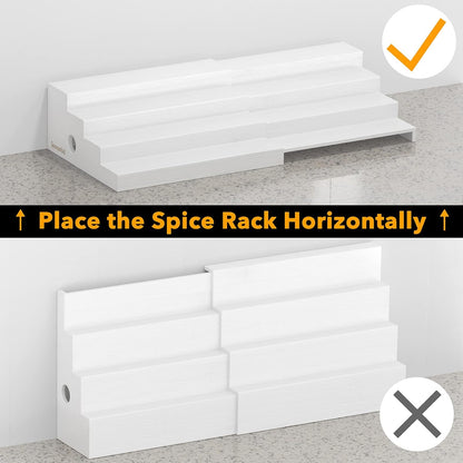 SpaceAid 4 Tier Bamboo Spice Rack Organizer for Cabinet, Kitchen Pantry Spices Storage Rack for Cabinets Organization, Home Seasoning Tiered Can Goods Racks Wood Shelf Organizers (4 Tier, Natural)