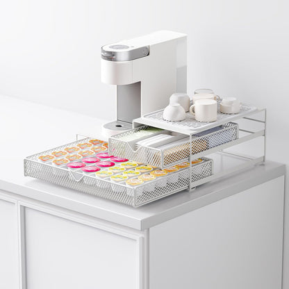 K Cup Organizer for Coffee Station - Sturdy Machine Base 60 Coffee Pod Storage Drawer, Non-Sagging Stand Compatible with Keurig K-Cup Pods, Anti-Vibration, No Assembly (Black)