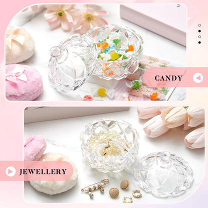 Tioncy 3 Pcs Large Body Powder Puff and Container Valentine's Day gift Powder Container with Puff Crystal Case Soft Washable Reusable Velour Face Body Glitter Wet Dry Makeup (Classic,Clear)