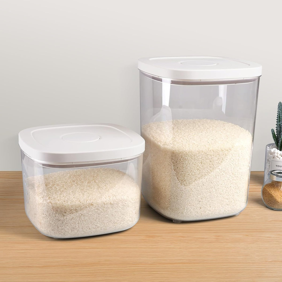 TBMax Rice Flour Storage Container with Automatic Flip-up Lid 25 Lbs | 12.68 Qt, Tall and Narrow Food Storage Flour Bin for Kitchen Pantry Organization, Pet Dog Cat Food Storage Container