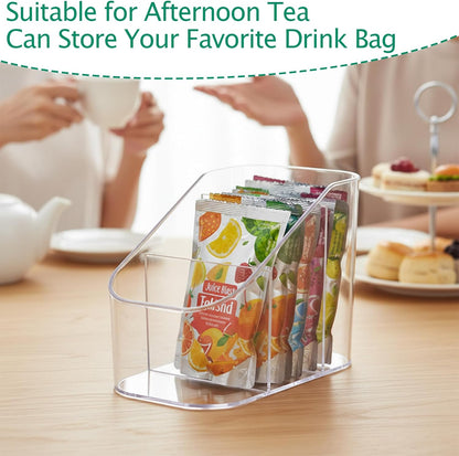 Drink Packet Organizer for Powdered Drink Mix,Powder Packet,Water Flavor Packet,Wooden Water Flavor Packet Organization Container for Kitchen Cabinet, Pantry,Office, Snack Bar Organizer-Small