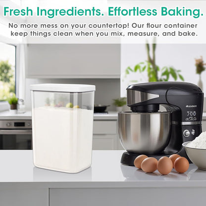 TBMax Rice Flour Storage Container with Automatic Flip-up Lid 25 Lbs | 12.68 Qt, Tall and Narrow Food Storage Flour Bin for Kitchen Pantry Organization, Pet Dog Cat Food Storage Container