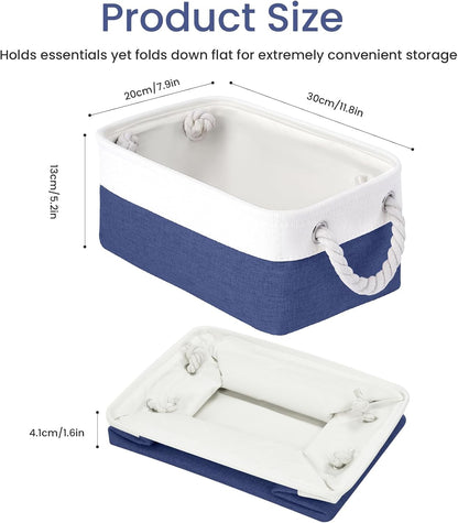 Large Storage Baskets- 15.7x11.8x8.26 inch Storage Bins for Shelves and Closet Organizing, Foldable Fabric Bin for Home Organization Clothes and Laundry (3-Pack, White&Khaki)