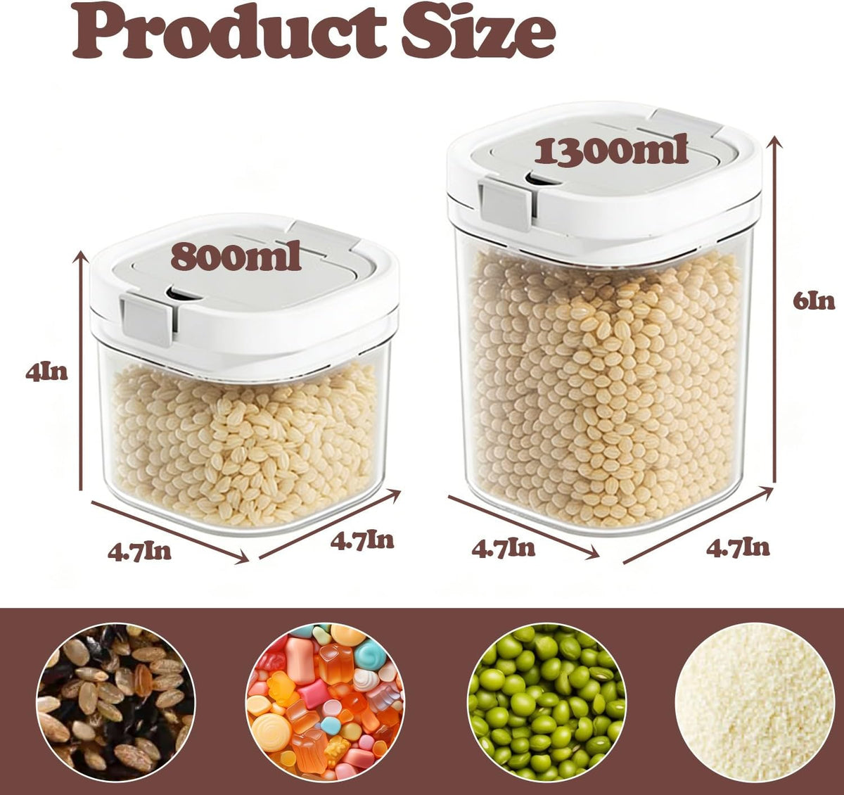 Airtight Food Storage Container with Spoon, 800ML Transparent Milk Powder Container, Moisture Proof Sugar Canister for Protein Powder, Sugar, Flour, Cereal