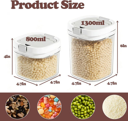 Airtight Food Storage Container with Spoon, 800ML Transparent Milk Powder Container, Moisture Proof Sugar Canister for Protein Powder, Sugar, Flour, Cereal