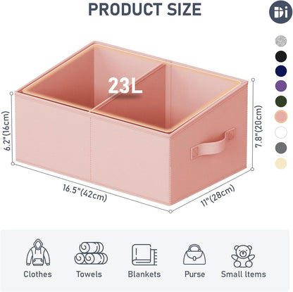 DIMJ Closet Storage Bins - Fabric Storage Baskets for Shelves, Collapsible Closet Organizers and Storage with Handles, Trapezoid Shelf Organization Storage Cubes for Purse, Toys, Books, Towel, Socks