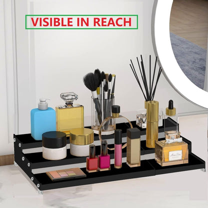 Jojocross Spice Rack Organizer for Cabinet, 3 Tier Expandable Spices Storage, Great for Kitchen Cabinets, Cupboard,Pantry and Countertop More /White