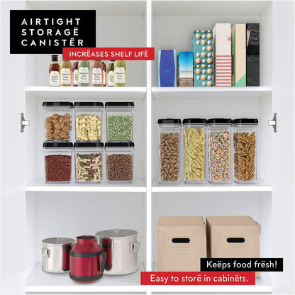 DWËLLZA KITCHEN Pasta Storage Containers for Pantry Airtight - 2 Pc Spaghetti Container Storage - Ideal for Spaghetti & Noodles, Kitchen Pantry Organization and Storage - Keeps Food Fresh & Dry