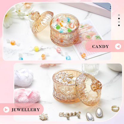 Tioncy 3 Pcs Large Body Powder Puff and Container Valentine's Day gift Powder Container with Puff Crystal Case Soft Washable Reusable Velour Face Body Glitter Wet Dry Makeup (Classic,Clear)