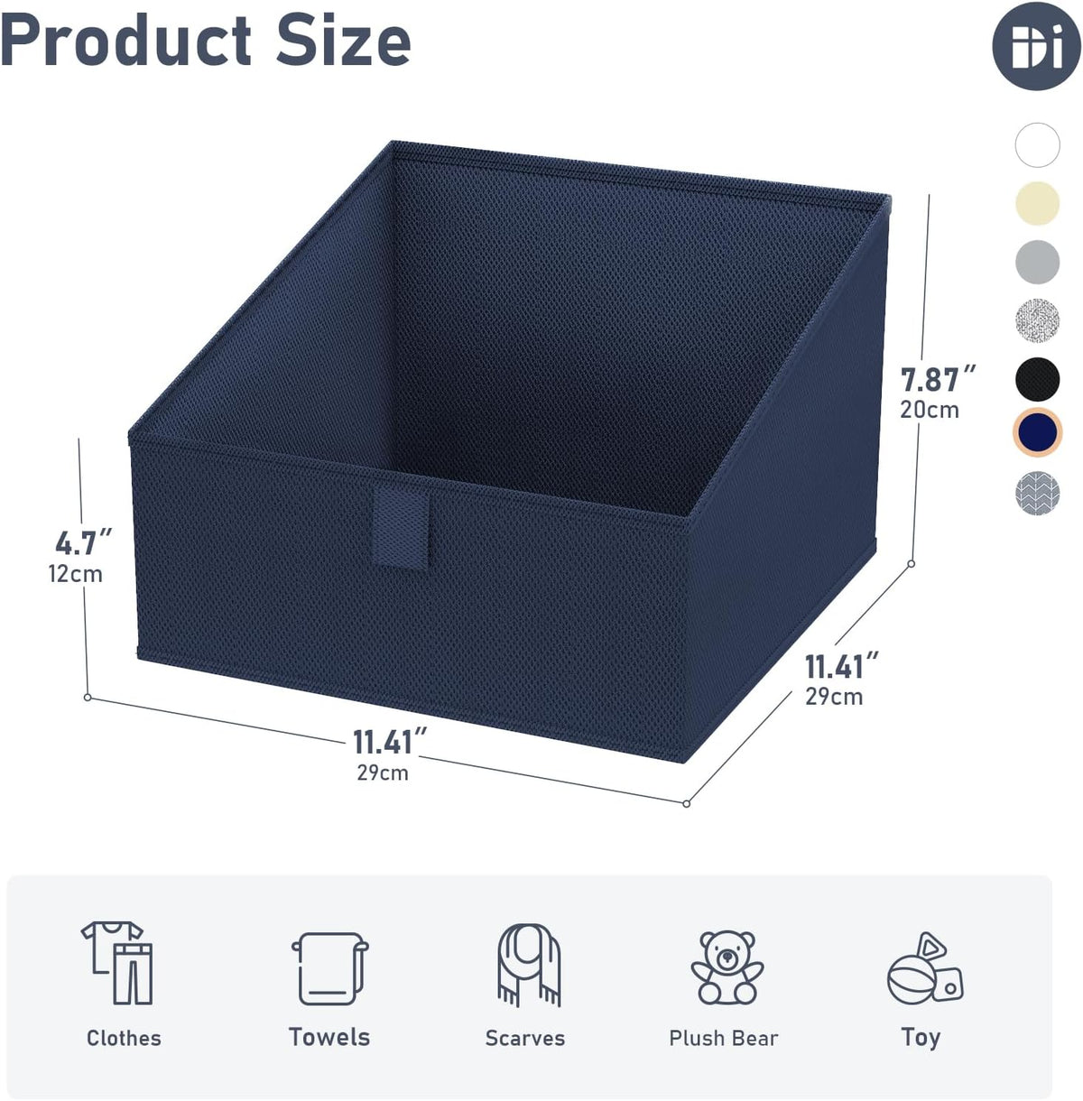 DIMJ Closet Storage Bins - Fabric Storage Baskets for Shelves, Collapsible Closet Organizers and Storage with Handles, Trapezoid Shelf Organization Storage Cubes for Purse, Toys, Books, Towel, Socks