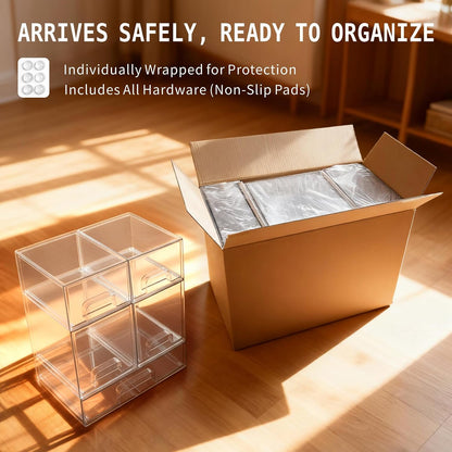 Baby Bottle Organizer, Large Capacity Stackable Acrylic Storage with Non-Slip Pads, for Baby Bottles, Pump Parts, Kitchen Countertop, Pantry, Vanity
