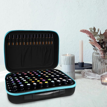 Essential Oil Storage Holder Organizer Carrying Case - 30 Bottles | Hard Shell Essential Oils Box Holds 5ml 10ml 15ml Bottle Travel Bag with Labels & Foam Insert for doTERRA & Young Living