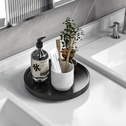 Lazy Susan Organizer, 10 Inch Non-Skid Bamboo Turntable Organizer for Salt Pepper Olive Oil and Spices Next to Stove, Wooden Lazy Susan for Table or Kitchen Countertop Organizer