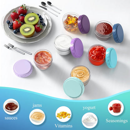 Snack Pack Containers for Kids, Reusable Snack Containers with Lids, 2 Compartment Small Bento Snack Box, BPA-Free, Lunchbox Accessories for Travel