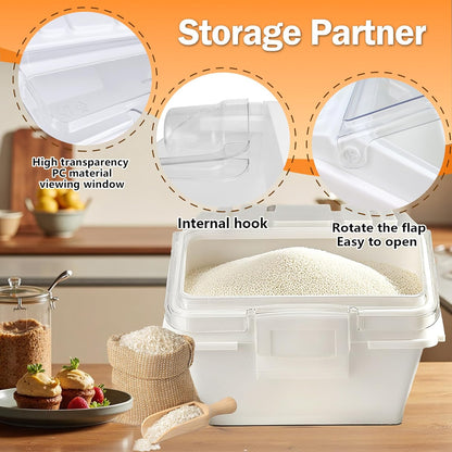 Flour Bin, 10 lb Stackable Kitchen Ingredient Storage Container with Lid - Food Pantry Organizer for Flour, Sugar, Rice, Baking,Dog Food Supplies (2.64 GAL-2.33 LB)