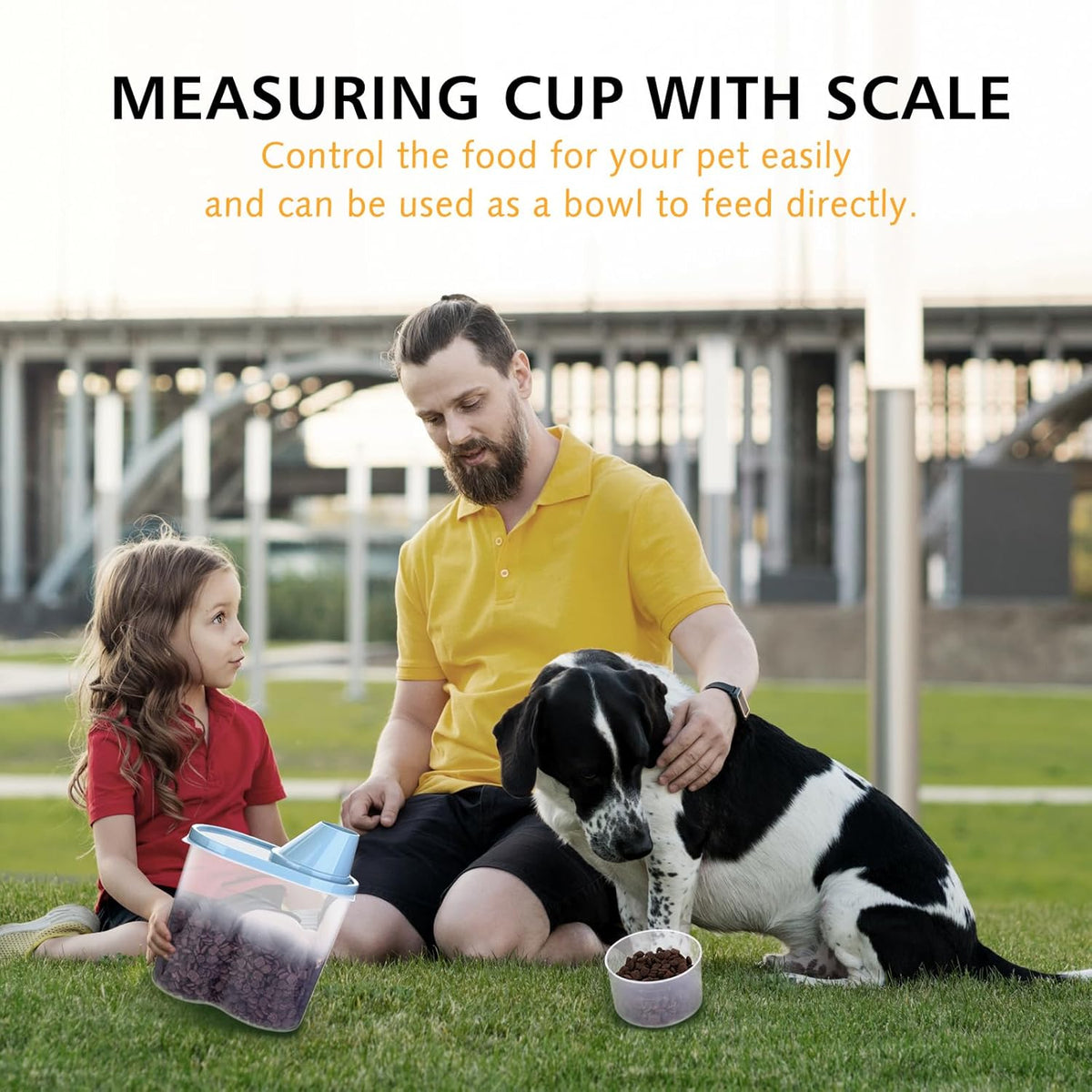 2 Pack 2lb/2.5L Pet Food Storage Container with Measuring Cup, Can Covers and Bowl for Small Dog, Cat, Waterproof-BPA Free