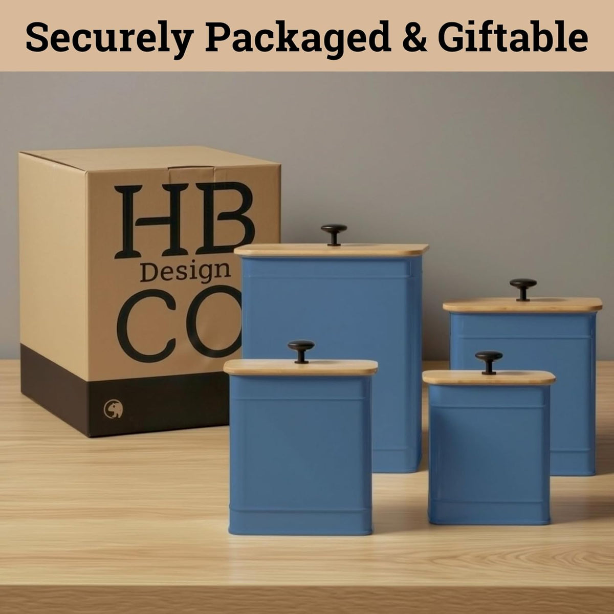 Kitchen Canisters for Countertop Set of 4 with Customizable Chalkboard Labels & Marker Pen - Big Iron Kitchen Canisters with Airtight Lids - Black Canister Set - Flour and Sugar Containers Farmhouse