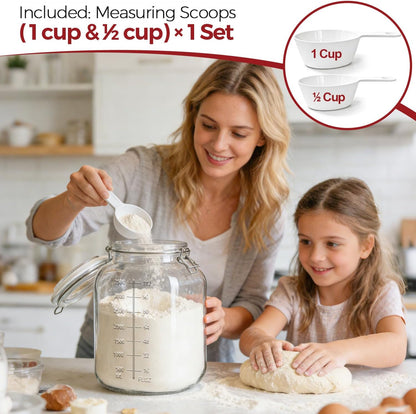34oz 6 Pack Glass Jars with Airtight Lids - Round Food Storage Canisters for Pantry Organization, Ideal for Sugar, Cookies, Candy, Coffee, Nuts & Dry Goods | Thick Glass,BPA-Free