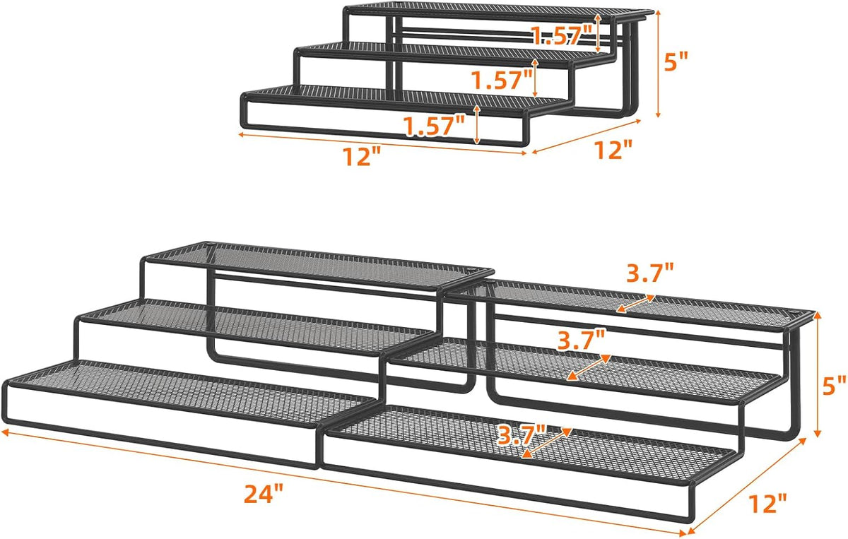 Dmevkic Expandable Can Organizer for Pantry,3-Tier Adjustable Can Organizers and Storage Holds Up to 24 Cans,Can Storage Rack for Pantry,Kitchen,Cabinet
