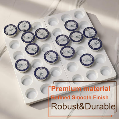 RMAIEYOO Coffee Pod Storage Organizer for Kitchen Drawer, Holds 36 K Cup Pods, Premium Plastic Tray with Non-Slip Mat, Space-Saving Drawer Organizer for Keurig Coffee Capsules