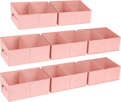 DIMJ Closet Storage Bins - Fabric Storage Baskets for Shelves, Collapsible Closet Organizers and Storage with Handles, Trapezoid Shelf Organization Storage Cubes for Purse, Toys, Books, Towel, Socks