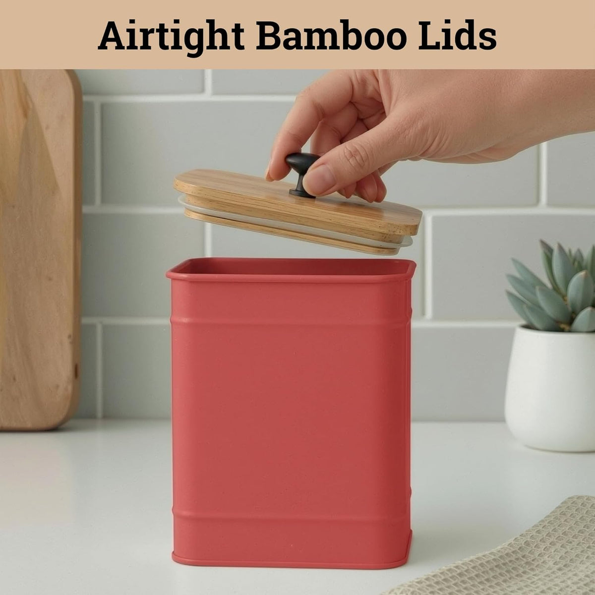 Kitchen Canisters for Countertop Set of 4 with Customizable Chalkboard Labels & Marker Pen - Big Iron Kitchen Canisters with Airtight Lids - Black Canister Set - Flour and Sugar Containers Farmhouse