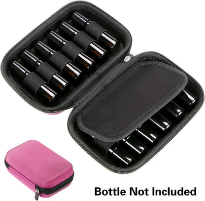 Hipiwe Hard Shell Essential Oil Carrying Case Holds 12 Bottles (Can hold 5ml, 10ml, &10ml Rollers) Travel Size Essential Oils Bag Organizer Perfect for Essential Oils Bottle (Purple)