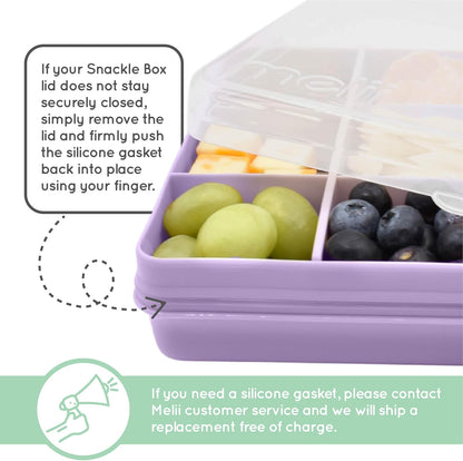 melii Snackle Box |12-Compartment Snack Container with Removable Dividers, BPA-Free Food Storage for Travel, School & On-the-Go Snacks, Kids & Family Organizer (Grey)