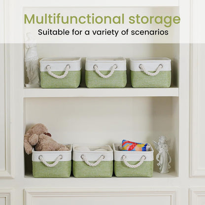 Large Storage Baskets- 15.7x11.8x8.26 inch Storage Bins for Shelves and Closet Organizing, Foldable Fabric Bin for Home Organization Clothes and Laundry (3-Pack, White&Khaki)