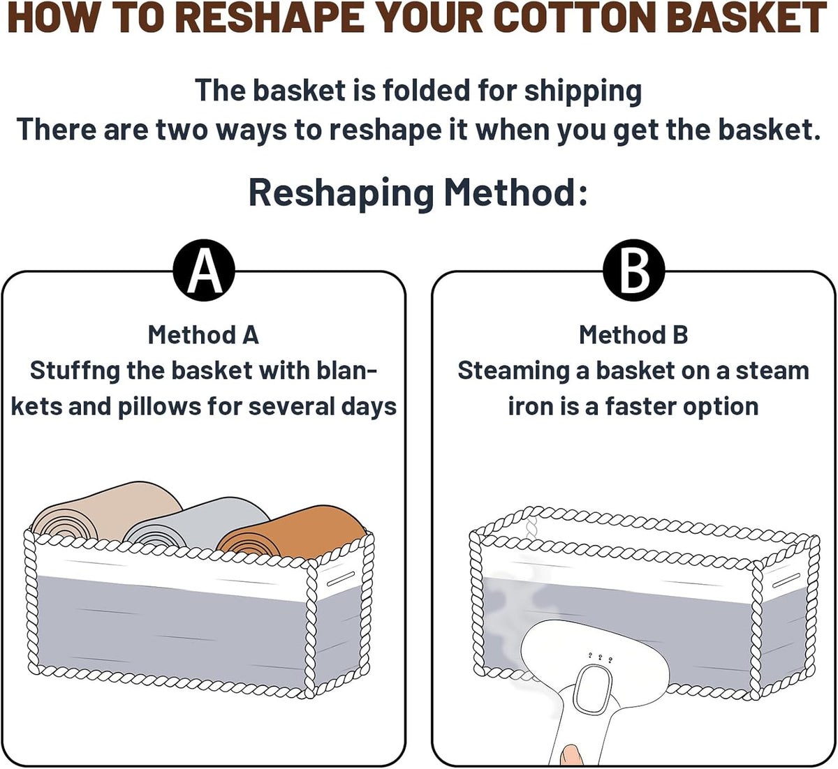 MiniArk Small Storage Baskets for Organizing | Closet Organizer Bins | Shelf Toy Basket | Woven Rope Baskets | Cube Decorative Box | Shallow Basket | L11.5xW7.5xH4.7| Brown