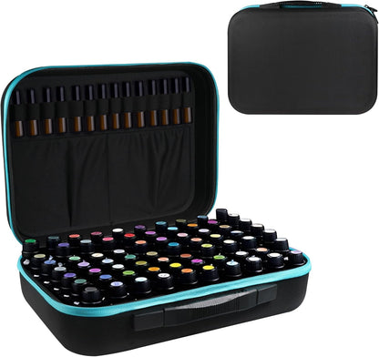 Essential Oil Storage Holder Organizer Carrying Case - 30 Bottles | Hard Shell Essential Oils Box Holds 5ml 10ml 15ml Bottle Travel Bag with Labels & Foam Insert for doTERRA & Young Living