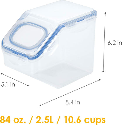LOCK & LOCK Easy Essentials Food lids (flip-top) / Pantry Storage/Airtight containers, BPA Free, top-16.5 Cup-for Cereal, Clear
