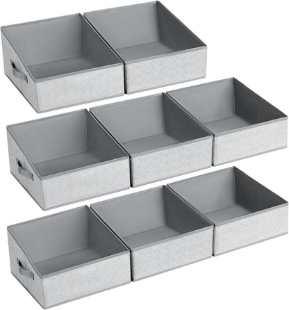 DIMJ Closet Storage Bins - Fabric Storage Baskets for Shelves, Collapsible Closet Organizers and Storage with Handles, Trapezoid Shelf Organization Storage Cubes for Purse, Toys, Books, Towel, Socks