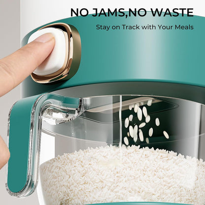 UFORU Rice Dispenser, Rice Storage Container with Measuring Cup for Kitchen Pantry Household, Cereal Dry Food Storage Containers Airtight, Sealed Moisture Proof (Brown 11 Lbs)