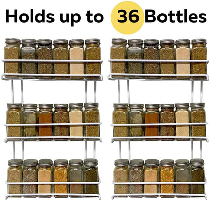Evelots Over the Door Pantry Spice Rack Organizer -6 Tier -Holds up to 54 Spices- Adjustable Metal Baskets for Kitchen, Bathroom Storage & Organization (White) No Tool Easy Install