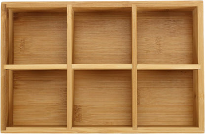Dicunoy 2 Pack Bamboo Tea Bag Organizers, Wood Tea Bag Storage for Drawers with 6 Roomy Compartments, Sturdy Tea Chest Boxes for Shelf, Coffee Station, Sugar Packet, Sweeteners, Small Packets