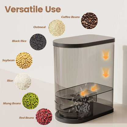 SYNCVIBE Rice Dispenser 22-25 Lbs Rice Storage Container with Measuring Cup Moisture Proof, Large Cereal Dry Food Storage, Household Airtight Food Dispenser Bucket for Kitchen Pantry Organization