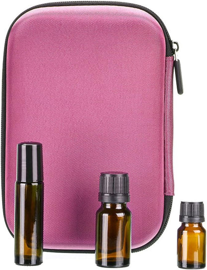 Hipiwe Hard Shell Essential Oil Carrying Case Holds 12 Bottles (Can hold 5ml, 10ml, &10ml Rollers) Travel Size Essential Oils Bag Organizer Perfect for Essential Oils Bottle (Purple)
