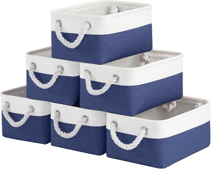 Large Storage Baskets- 15.7x11.8x8.26 inch Storage Bins for Shelves and Closet Organizing, Foldable Fabric Bin for Home Organization Clothes and Laundry (3-Pack, White&Khaki)