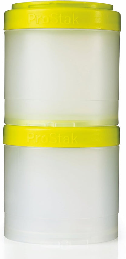 BlenderBottle ProStak Twist n' Lock Storage Jars Expansion 2-Pak with Pill Tray, All Black